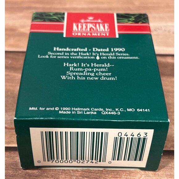 1990 HALLMARK KEEPSAKE ORNAMENT QX446-3 HARK ITS HERALD DRUM ELF - Picture 2 of 6